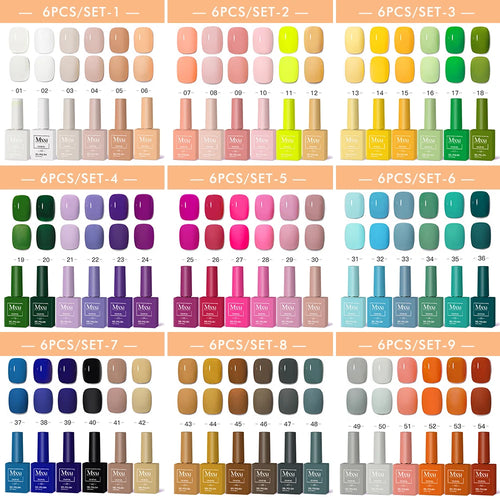 6-Piece UV LED Gel Polish Set - Semi-Permanent Nail Art Kit (15ml)