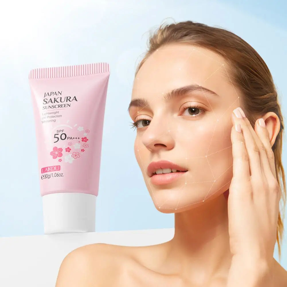 Sakura Sunscreen Cream SPF50 - Moisturizing UV Protection for Face & Body