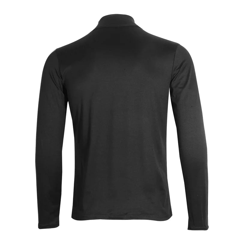Men's High Neck T-Shirt - Fashion Solid Slim-Fit Long Sleeve Basic Tee