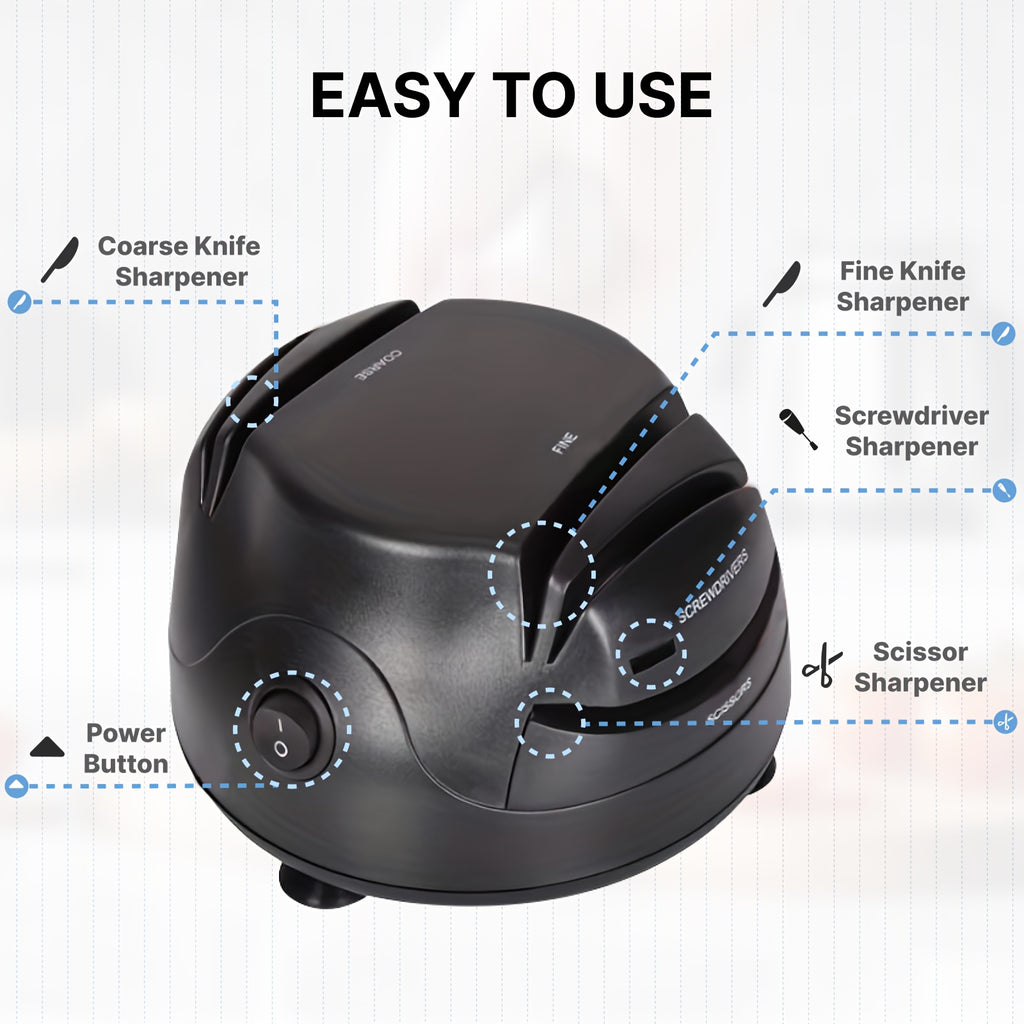 WANVOAPLS Electric Knife Sharpener 28D-4 Model - Professional 4-Slot Sharpening System, Dual Voltage (36V-100V) with US Plug, ABS Material - Ideal for Kitchen Knives, Kitchen Knives And Utensils|Modern Kitchen Accessory|Durab