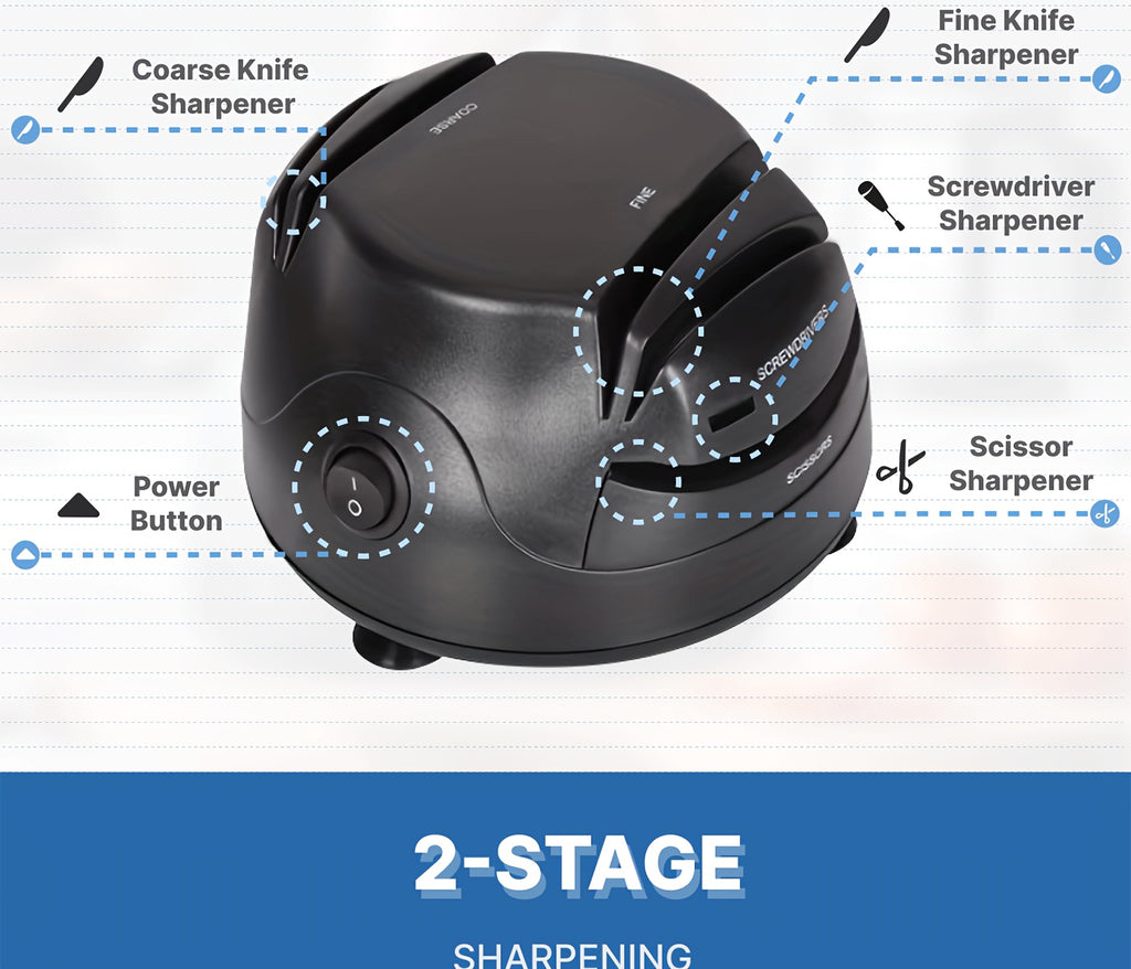 WANVOAPLS Electric Knife Sharpener 28D-4 Model - Professional 4-Slot Sharpening System, Dual Voltage (36V-100V) with US Plug, ABS Material - Ideal for Kitchen Knives, Kitchen Knives And Utensils|Modern Kitchen Accessory|Durab