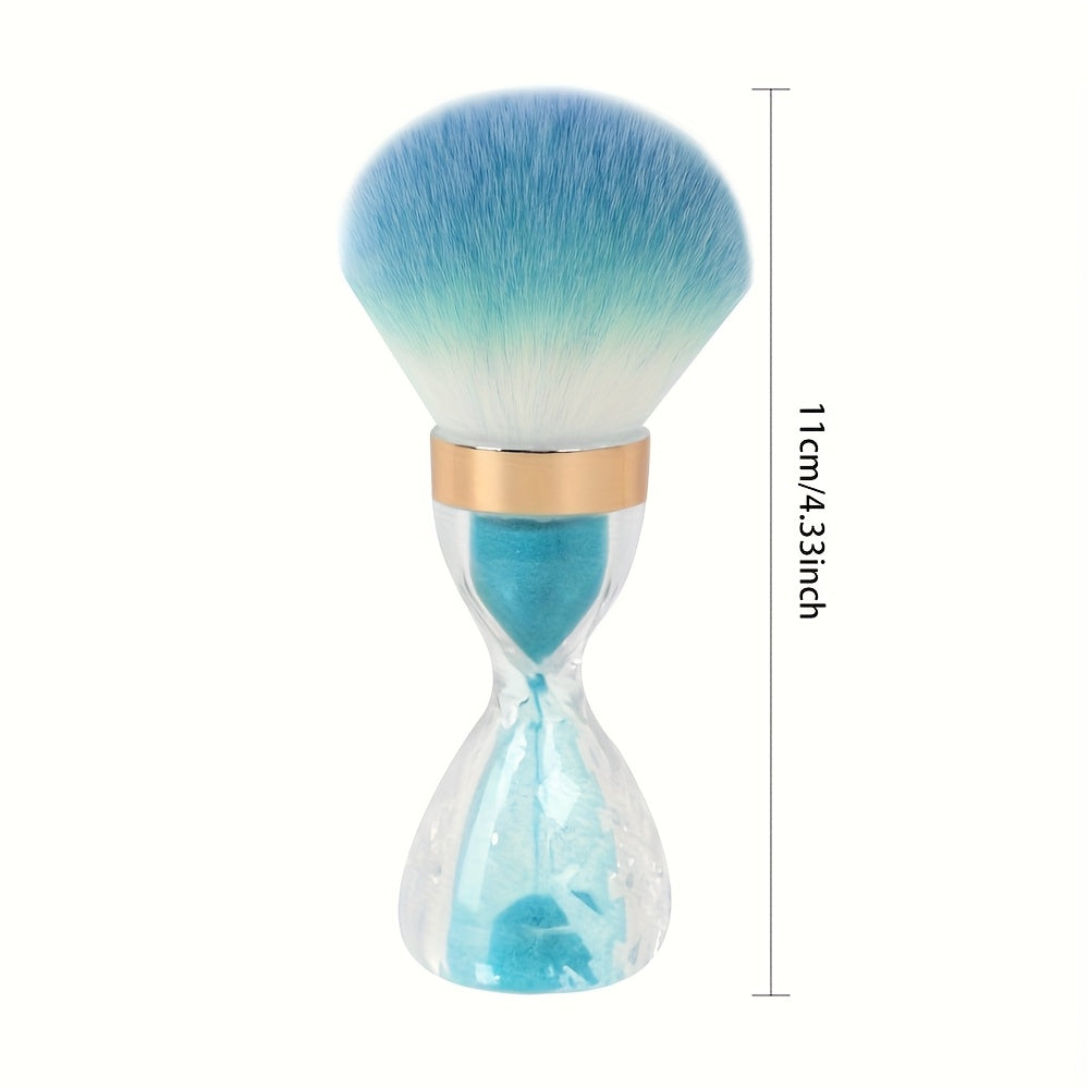 Pinceau à poussière pour ongles, manche en forme de sablier, pour enlever la poudre, brosse douce pour manucure et accessoires pour ongles en gel