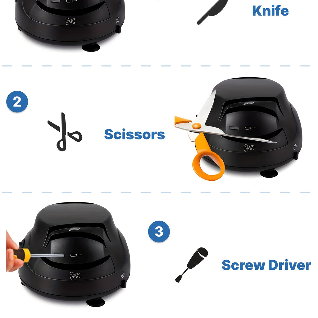 WANVOAPLS Electric Knife Sharpener 28D-4 Model - Professional 4-Slot Sharpening System, Dual Voltage (36V-100V) with US Plug, ABS Material - Ideal for Kitchen Knives, Kitchen Knives And Utensils|Modern Kitchen Accessory|Durab